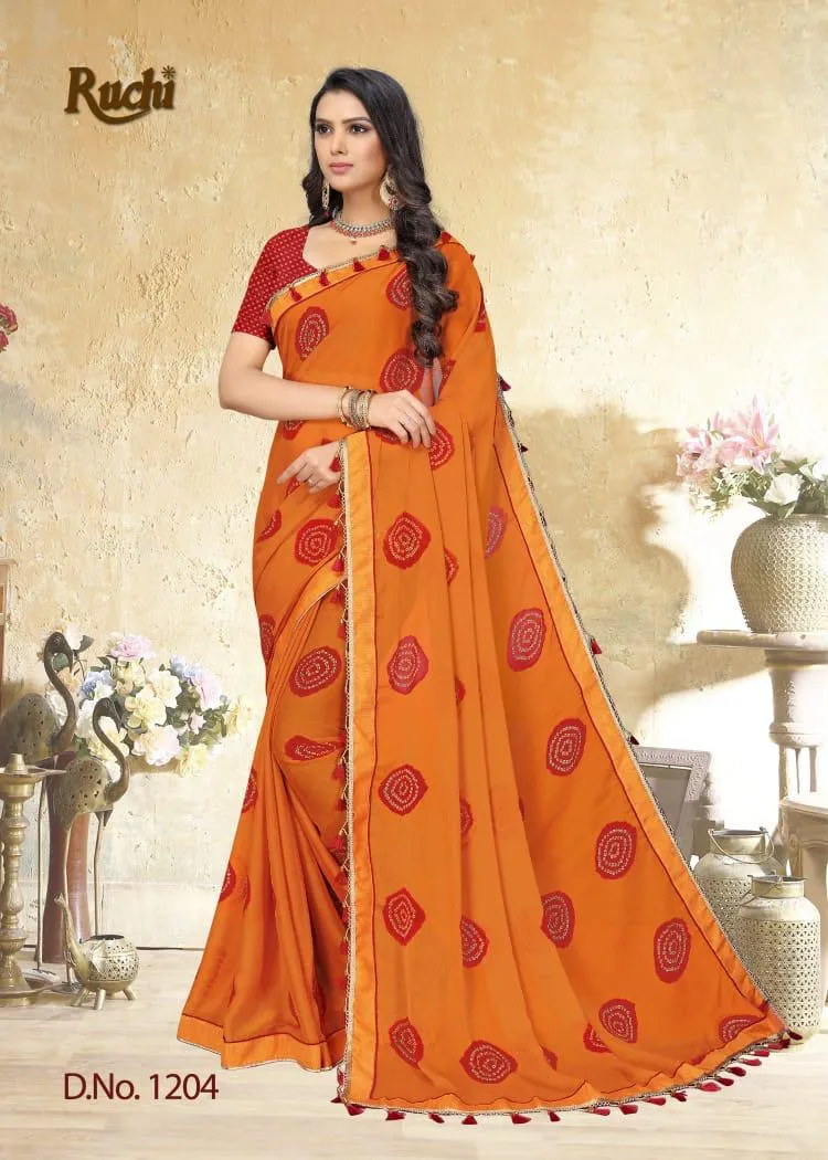 RUCHI HEER 1201-1212 SERIES CHIFFON PRINTED CASUAL WEAR SAREE