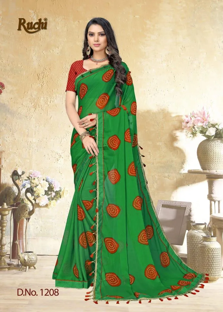 RUCHI HEER 1201-1212 SERIES CHIFFON PRINTED CASUAL WEAR SAREE