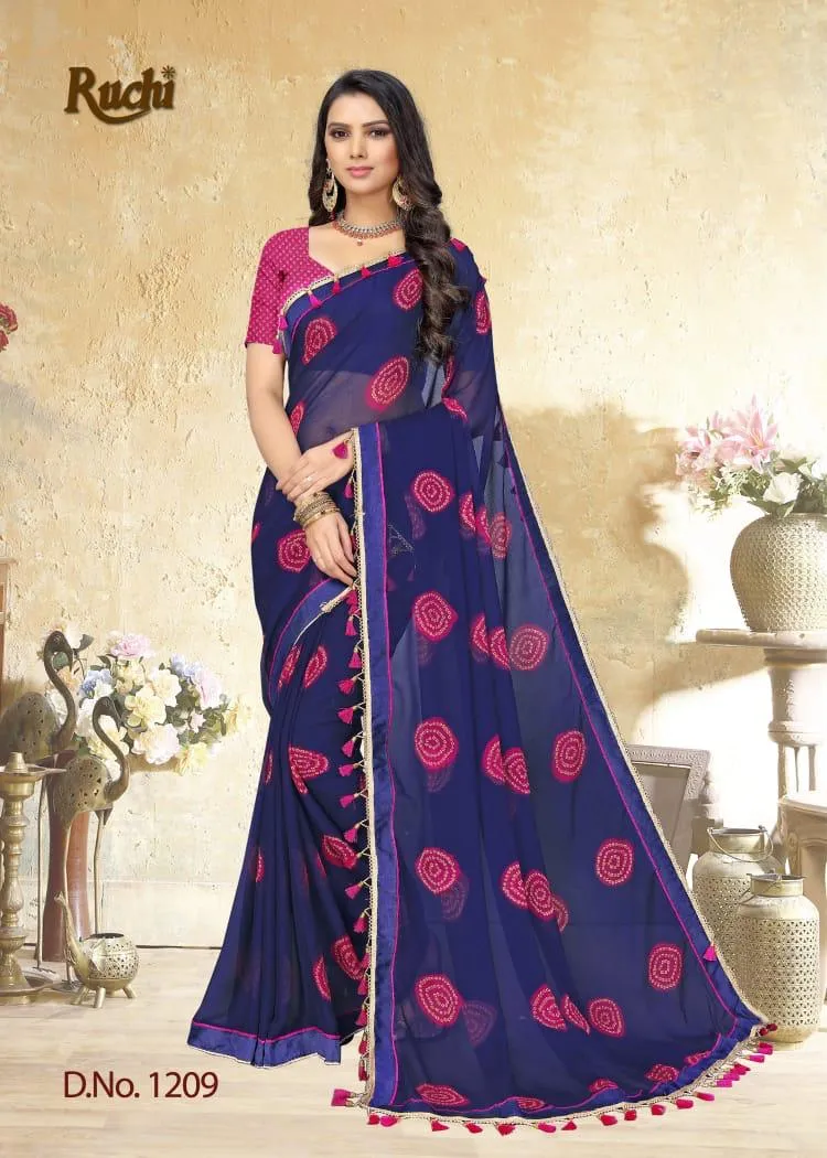 RUCHI HEER 1201-1212 SERIES CHIFFON PRINTED CASUAL WEAR SAREE