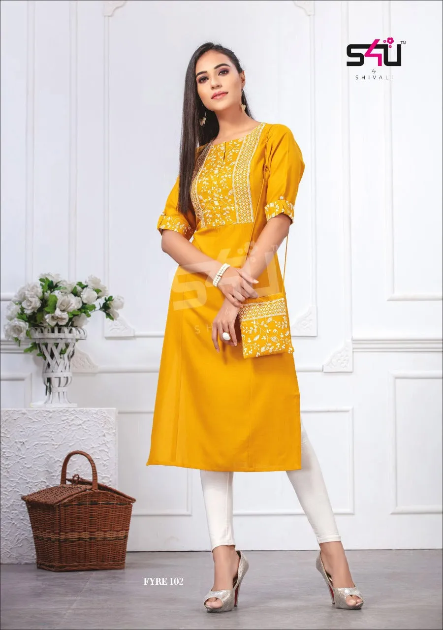 S4U Shivali Fyre Vol 1 Desginer Casual Wear Kurti Collections