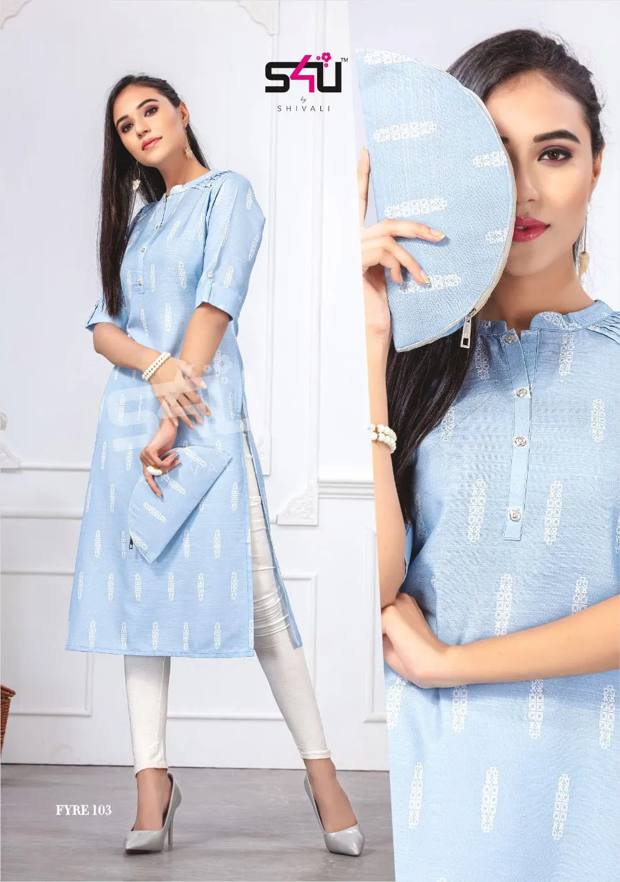 S4U Shivali Fyre Vol 1 Desginer Casual Wear Kurti Collections