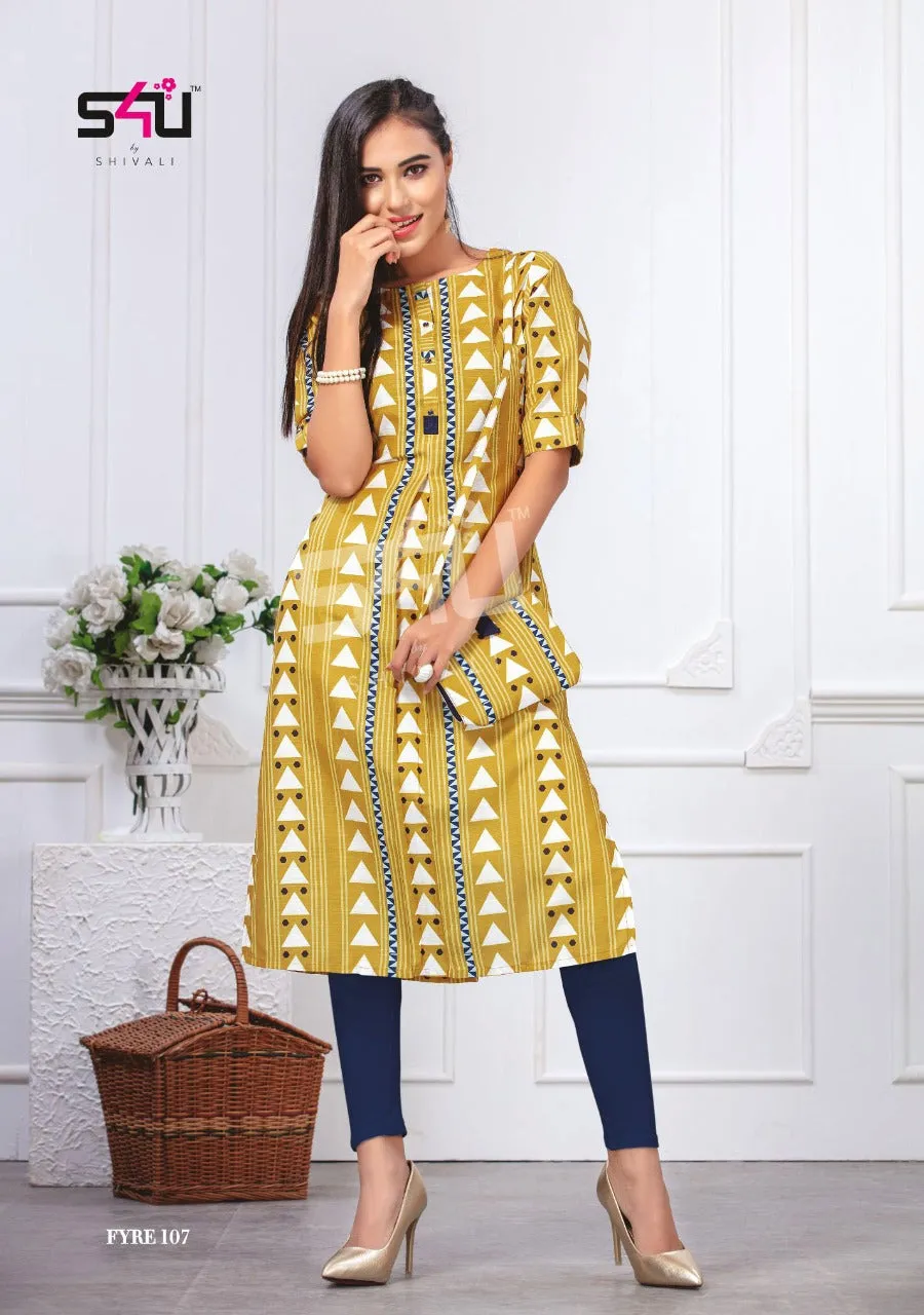 S4U Shivali Fyre Vol 1 Desginer Casual Wear Kurti Collections