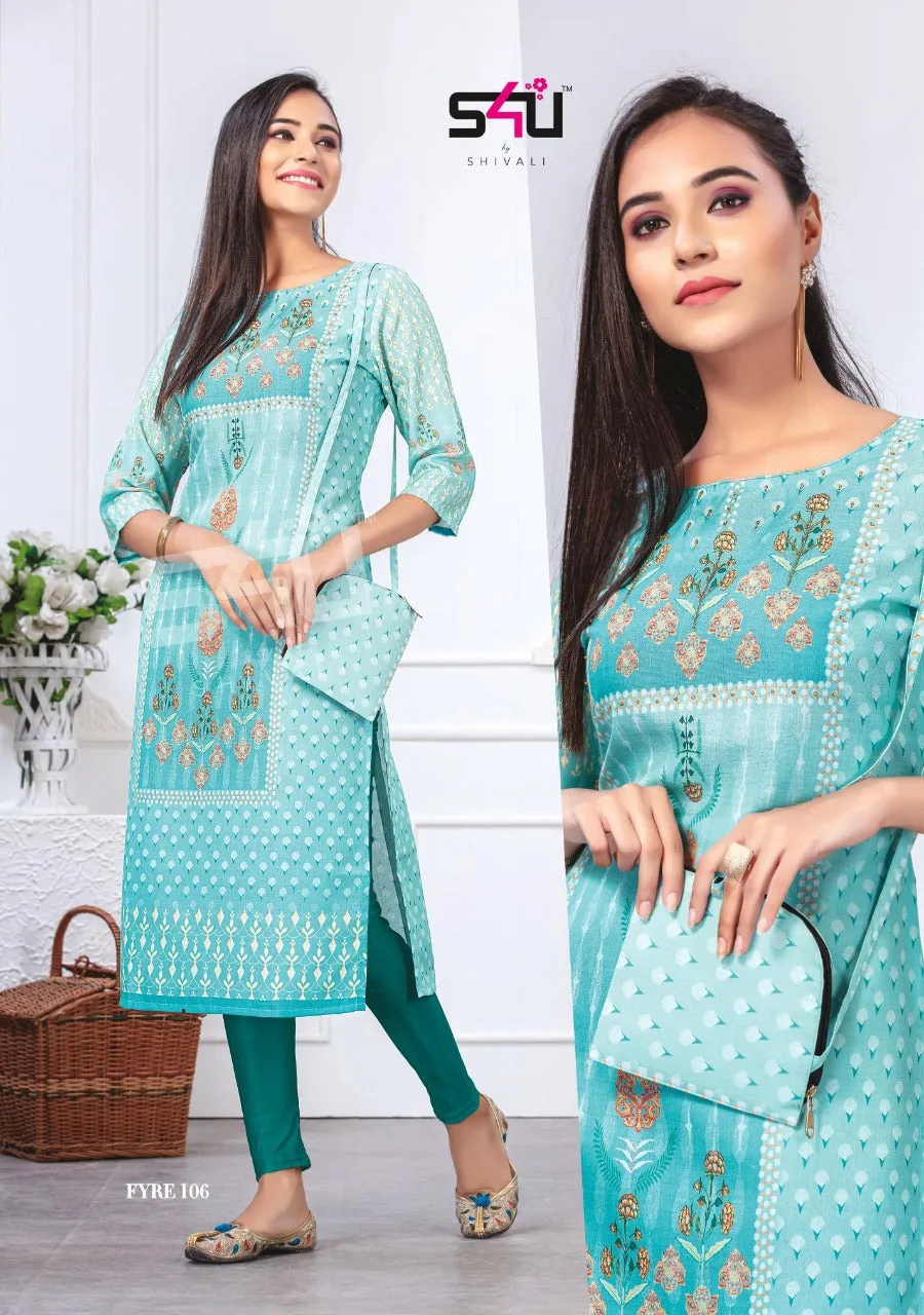 S4U Shivali Fyre Vol 1 Desginer Casual Wear Kurti Collections