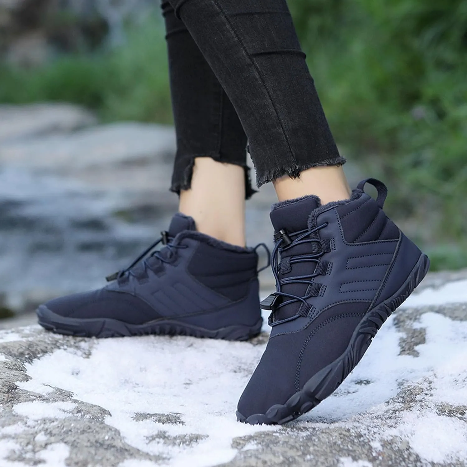 SECHRITE Women Barefoot Shoes Mens Minimalist Zero Drop Boots Wide Toe Box Toes Sneakers Workout Footwear Trail Running Hiking Shoes