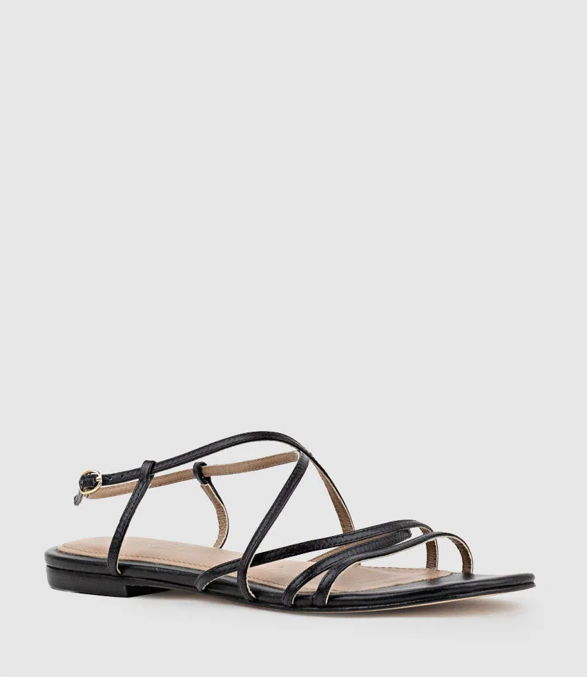SERVILLE Strappy Sandal in Black