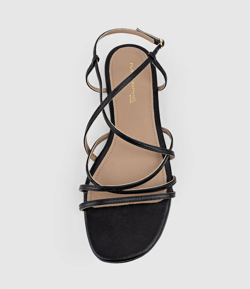 SERVILLE Strappy Sandal in Black