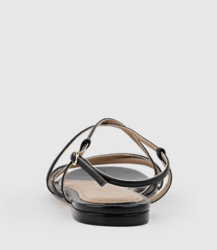 SERVILLE Strappy Sandal in Black