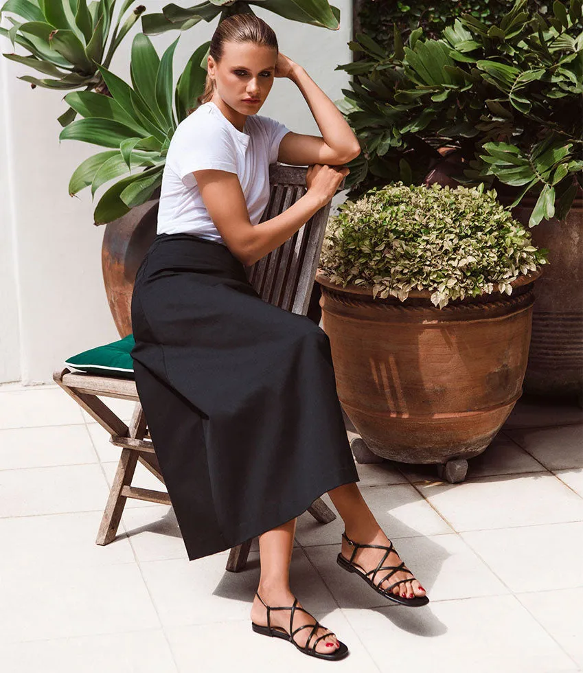 SERVILLE Strappy Sandal in Black