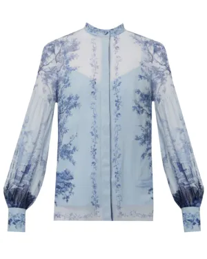 Sky Blue Button Down Blouse