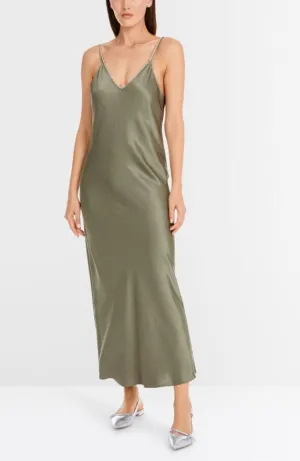 Slip Dress with Rhinestone Cord