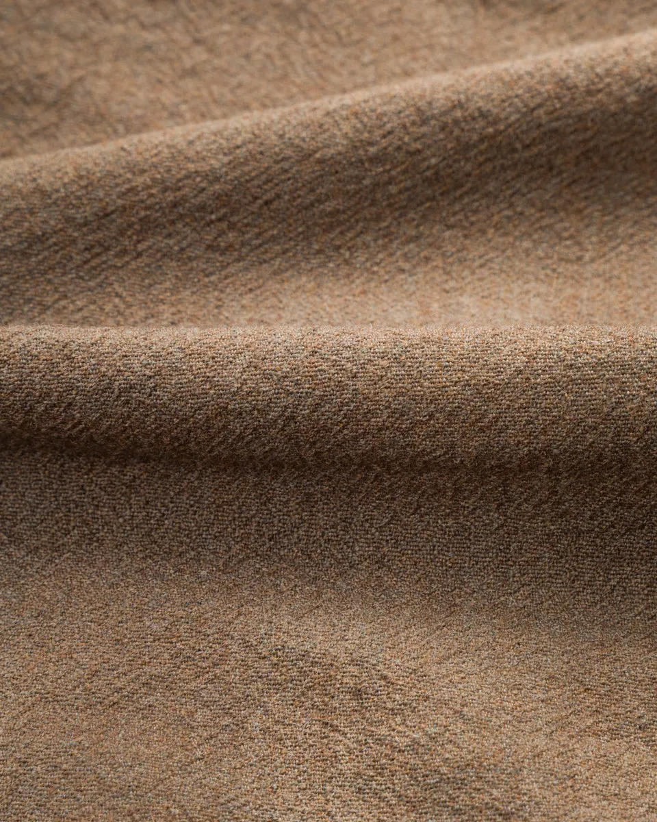 Slip On Bumpy Wool Shirt  - Chestnut Brown
