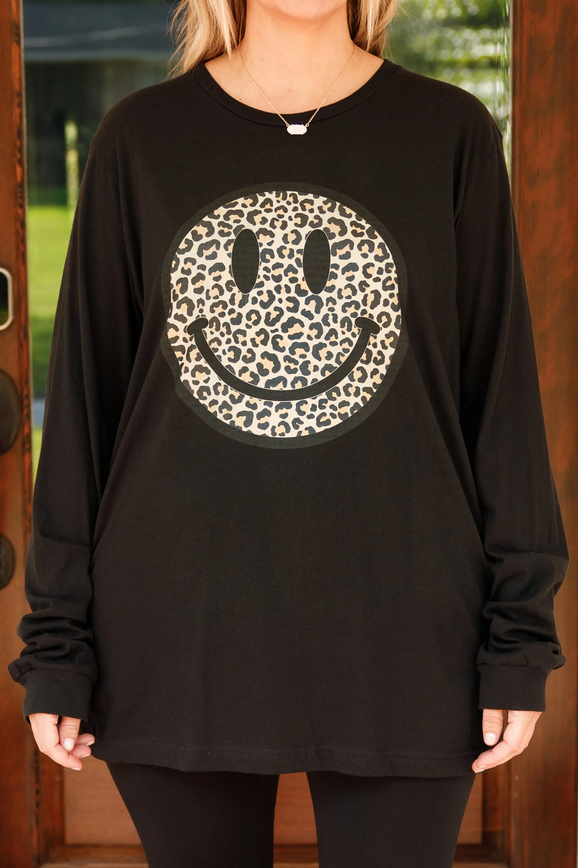 Smiley Face Top, Black