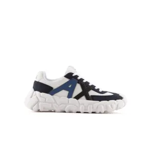 Sneakers in technical fabric, suede and mesh