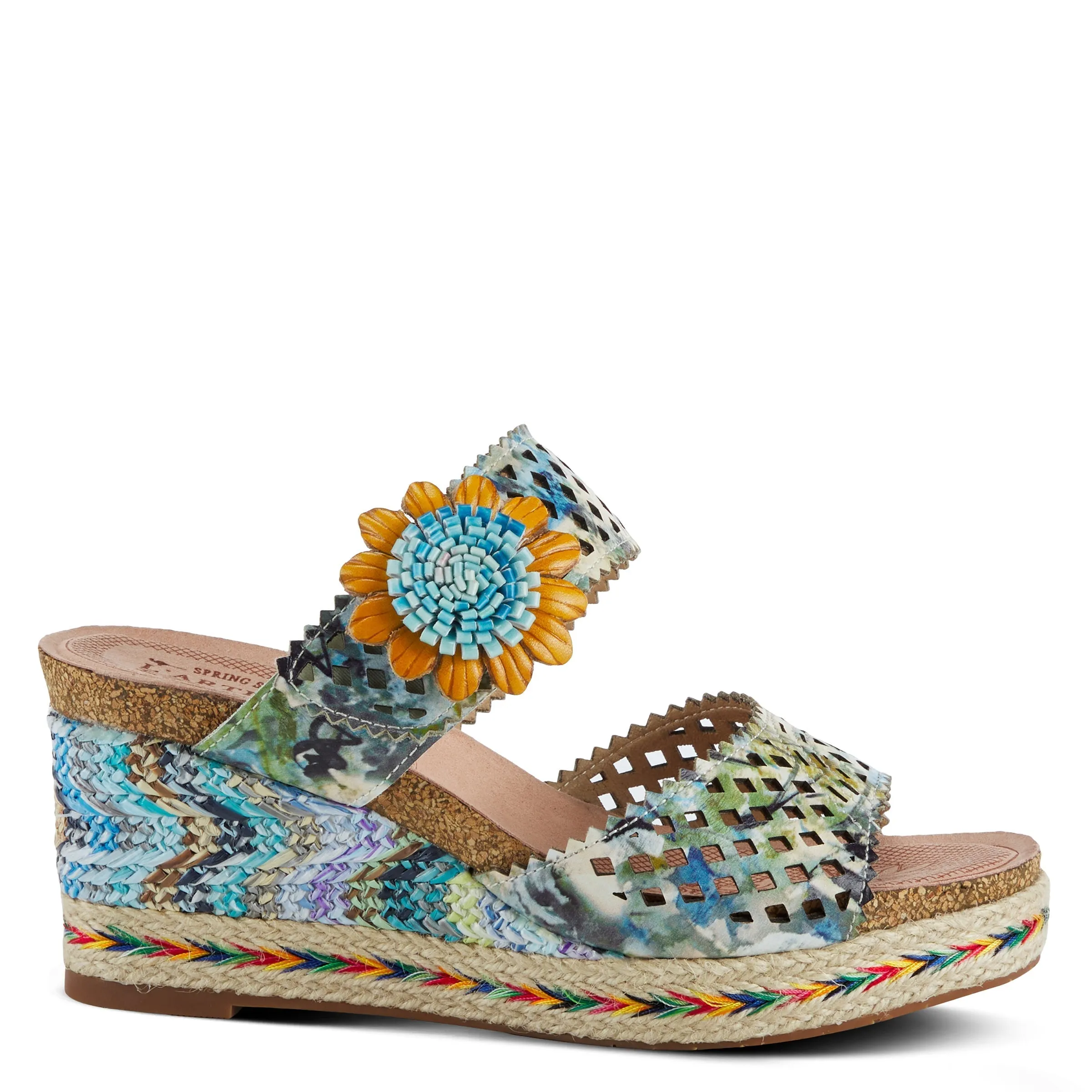 Spring Step Shoes  L'Artiste Evesgarden Sandals Women's Leather Wedge 3.25"