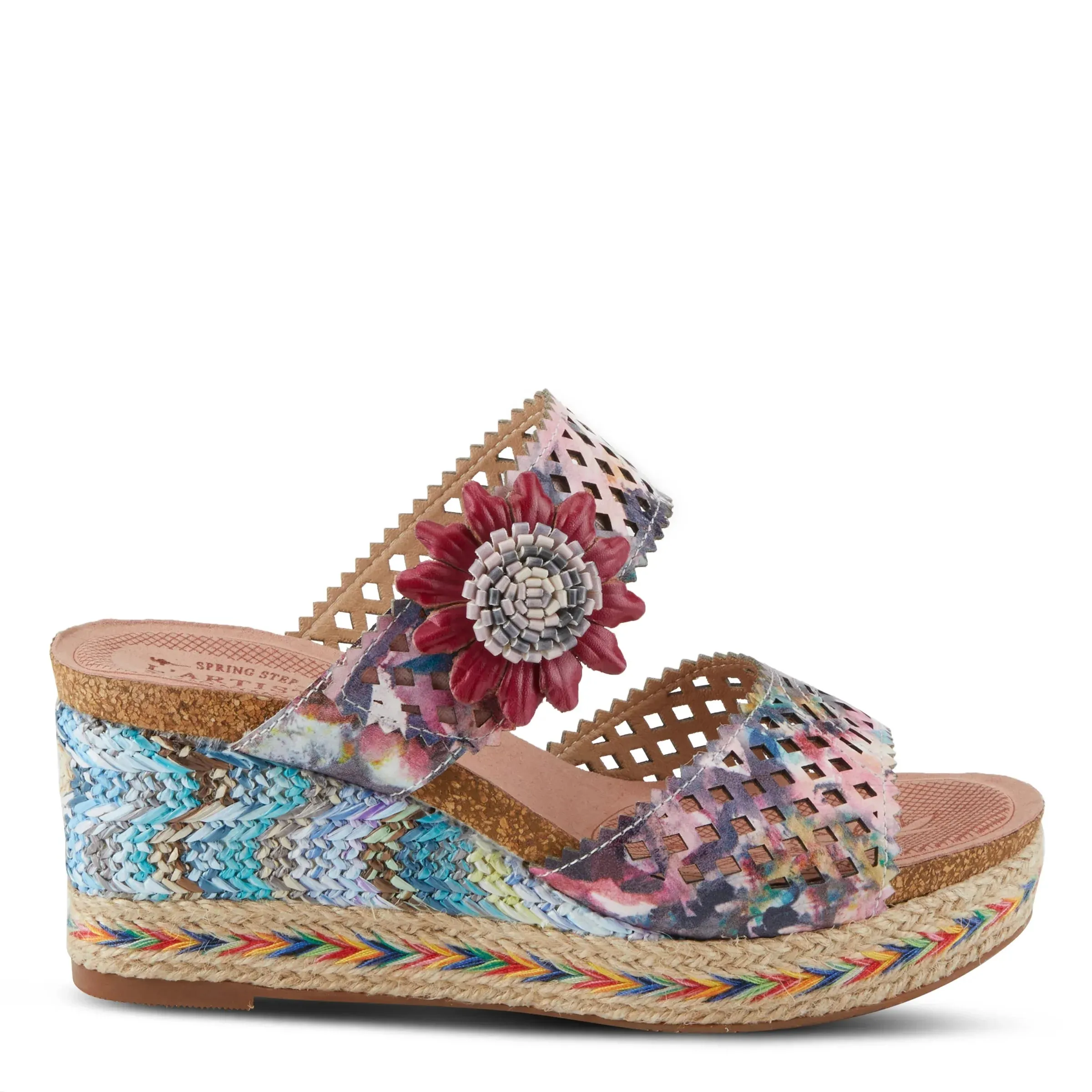 Spring Step Shoes  L'Artiste Evesgarden Sandals Women's Leather Wedge 3.25"