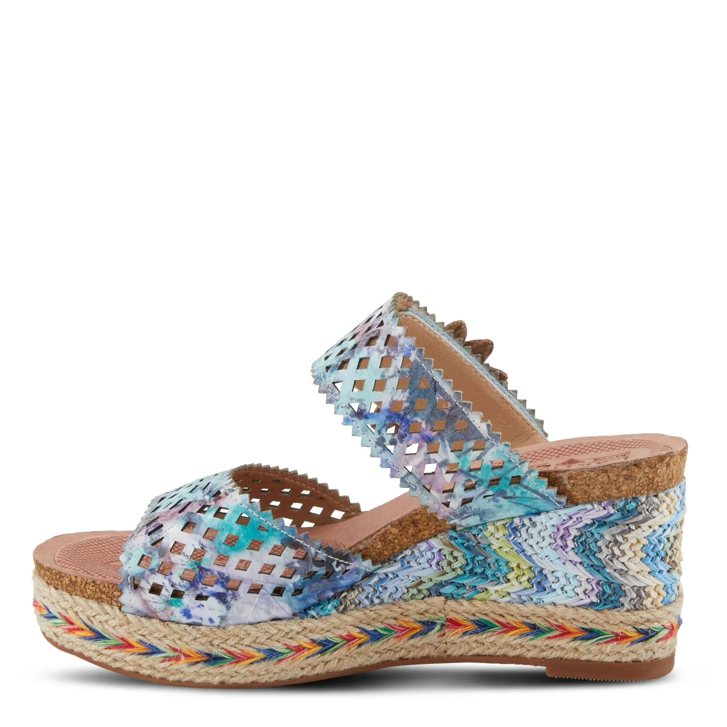 Spring Step Shoes  L'Artiste Evesgarden Sandals Women's Leather Wedge 3.25"