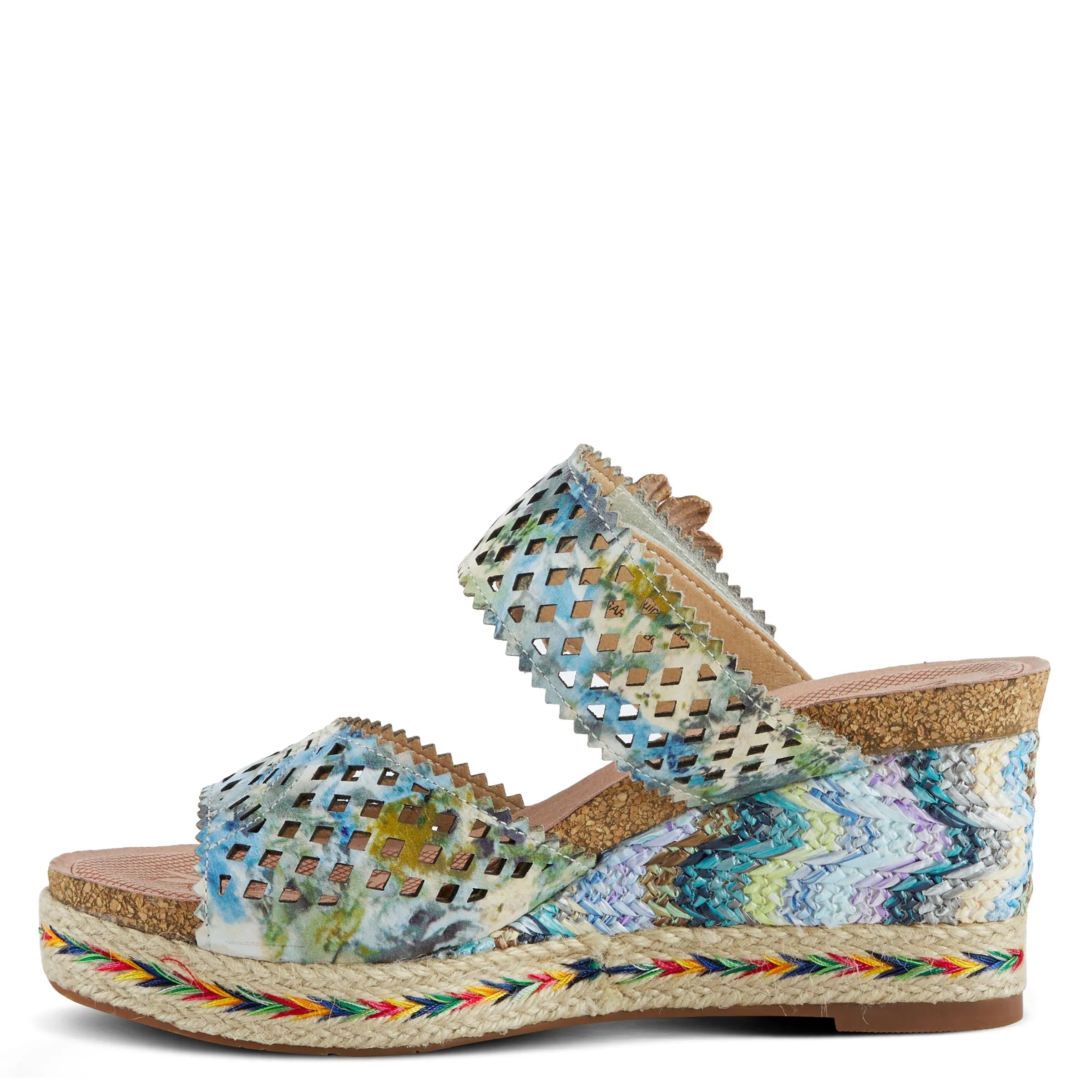 Spring Step Shoes  L'Artiste Evesgarden Sandals Women's Leather Wedge 3.25"