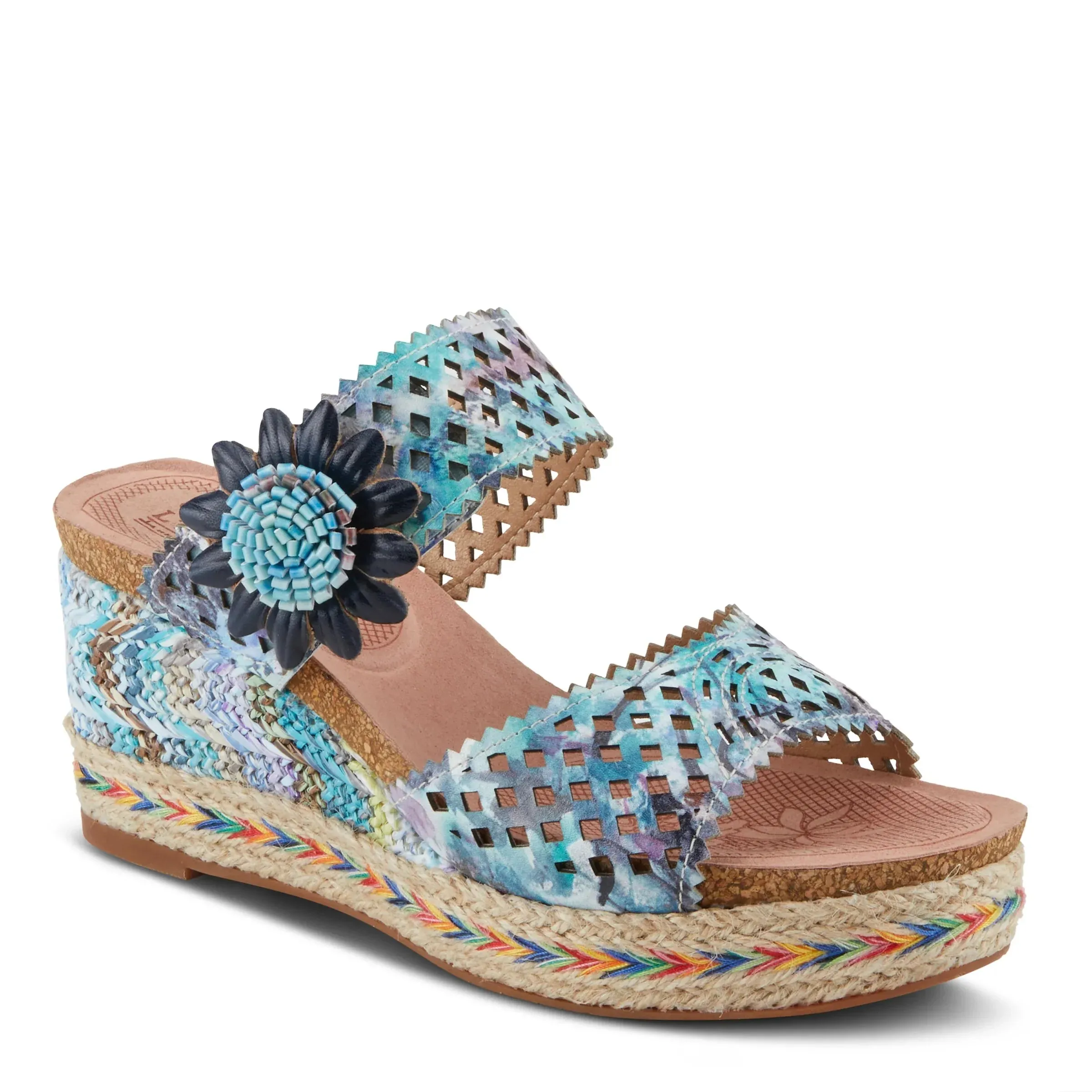 Spring Step Shoes  L'Artiste Evesgarden Sandals Women's Leather Wedge 3.25"