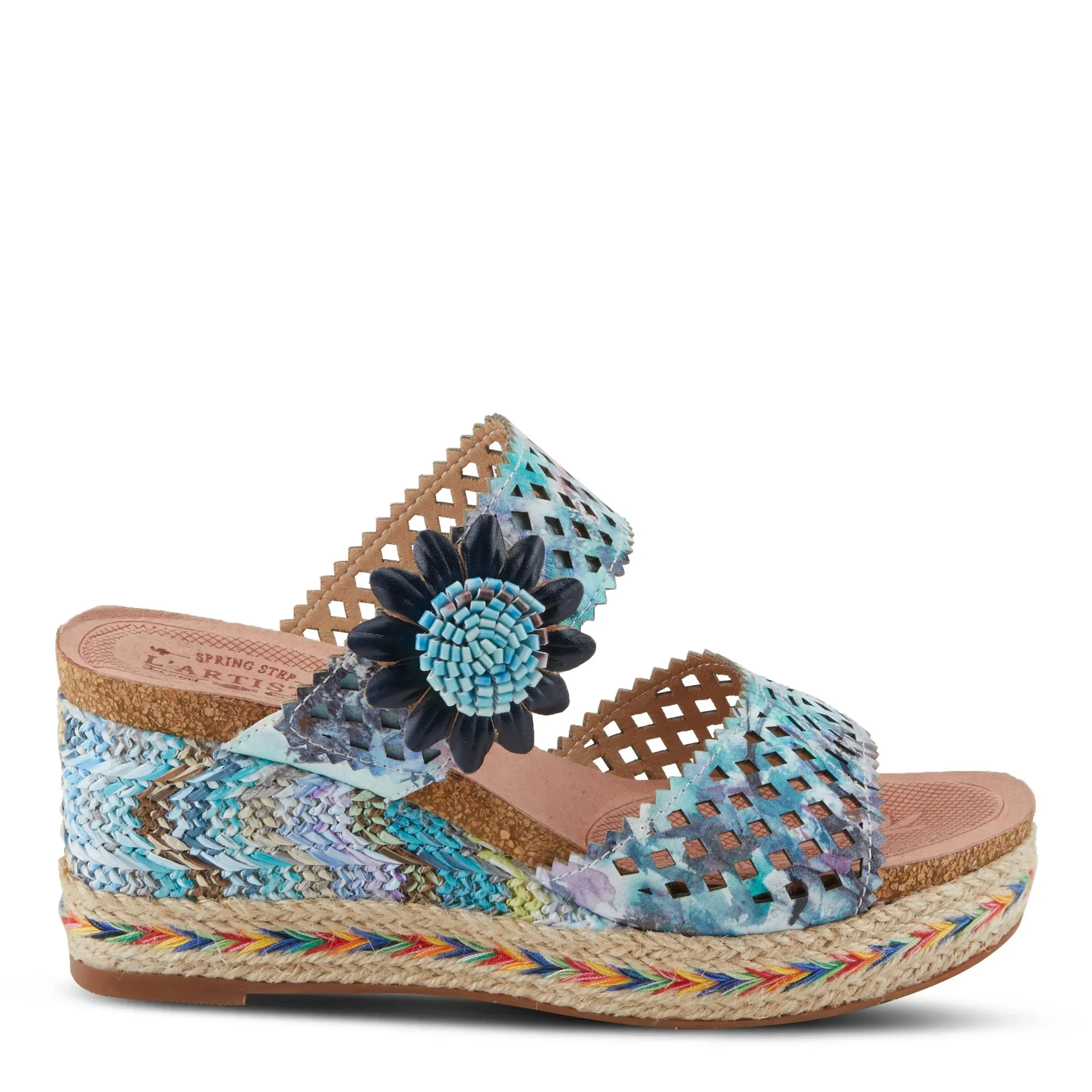Spring Step Shoes  L'Artiste Evesgarden Sandals Women's Leather Wedge 3.25"