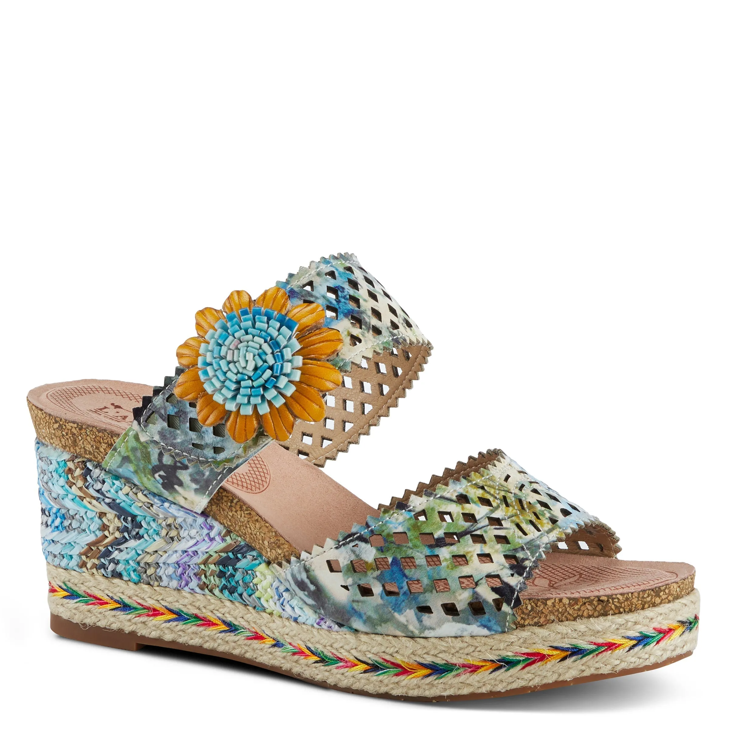 Spring Step Shoes  L'Artiste Evesgarden Sandals Women's Leather Wedge 3.25"