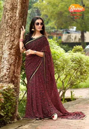 Stavan Brand Presents Geetika Georgette Chiffon Casual Wear Sarees