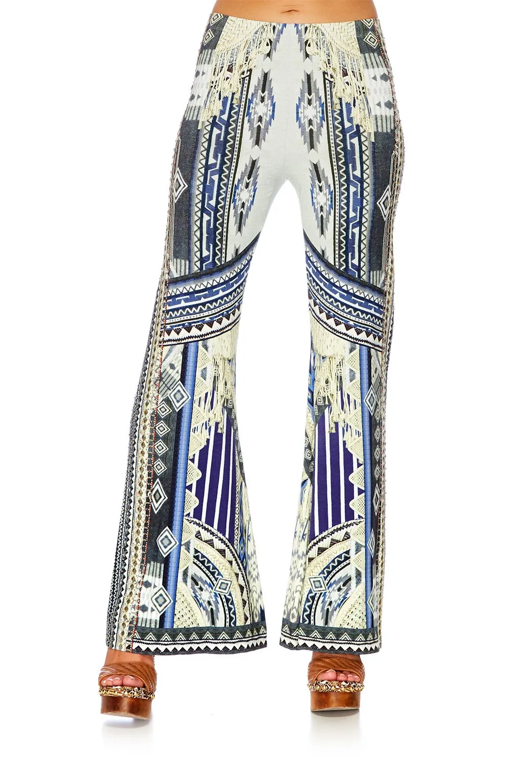 STRETCH FLARED TROUSERS TIE THE KNOT