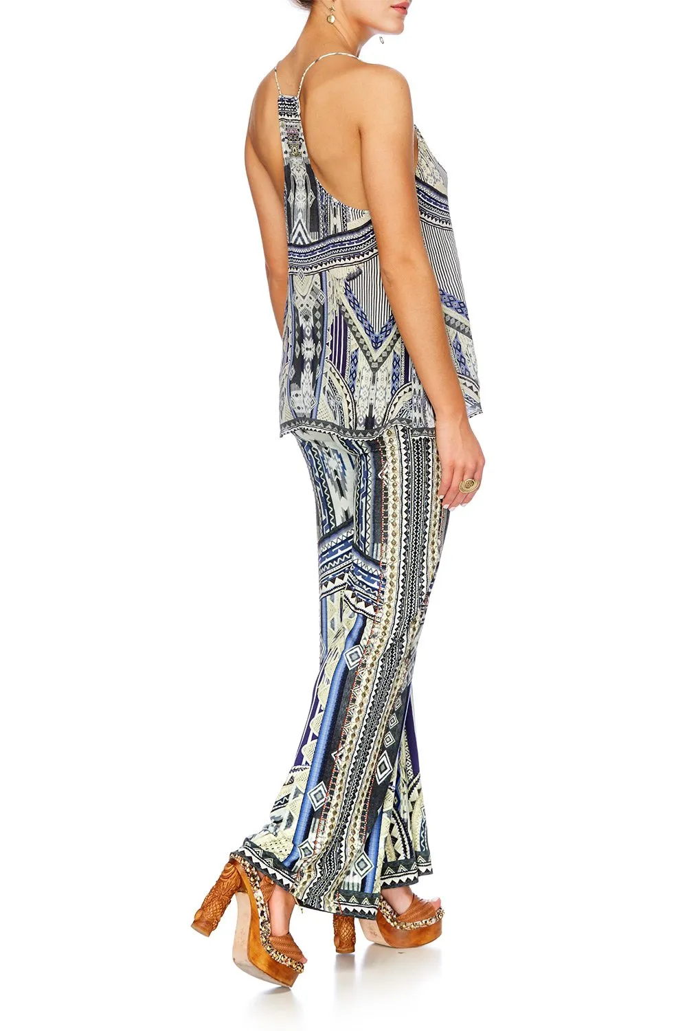 STRETCH FLARED TROUSERS TIE THE KNOT