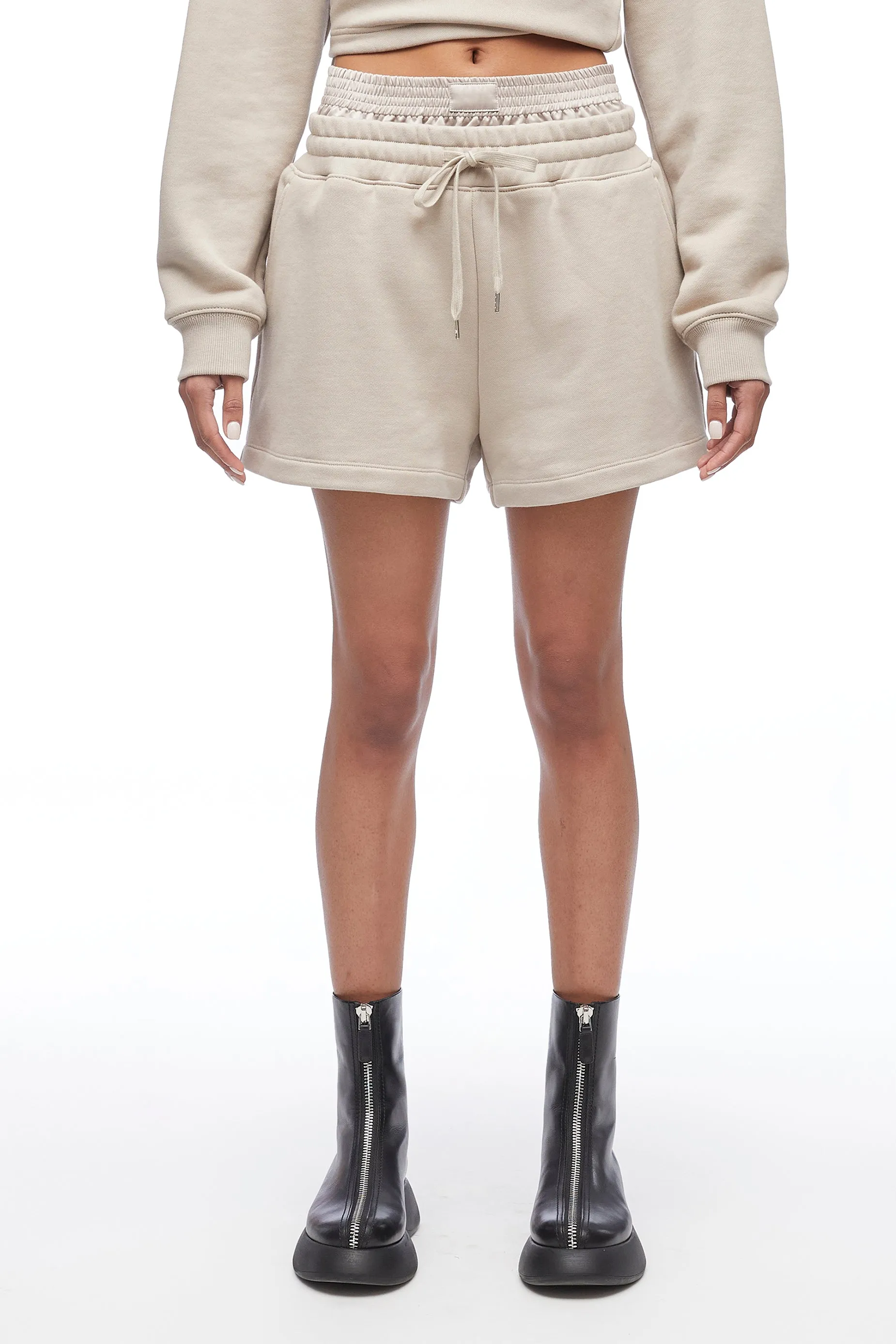 Sweatshort With Satin Boxer Waistand