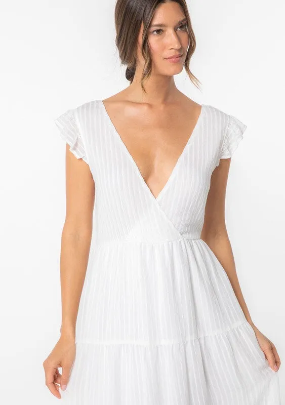 Talia Lace Up Midi Dress