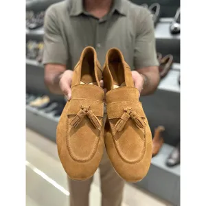 Tan Suede Unlined Tassel Flex Supersoft Loafers