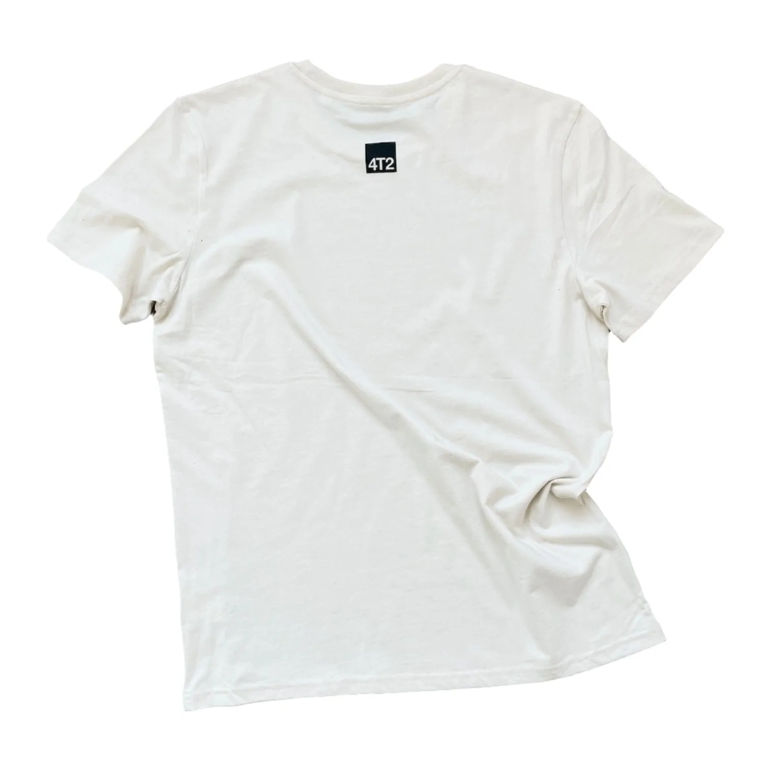 tee, gone running. raw white.