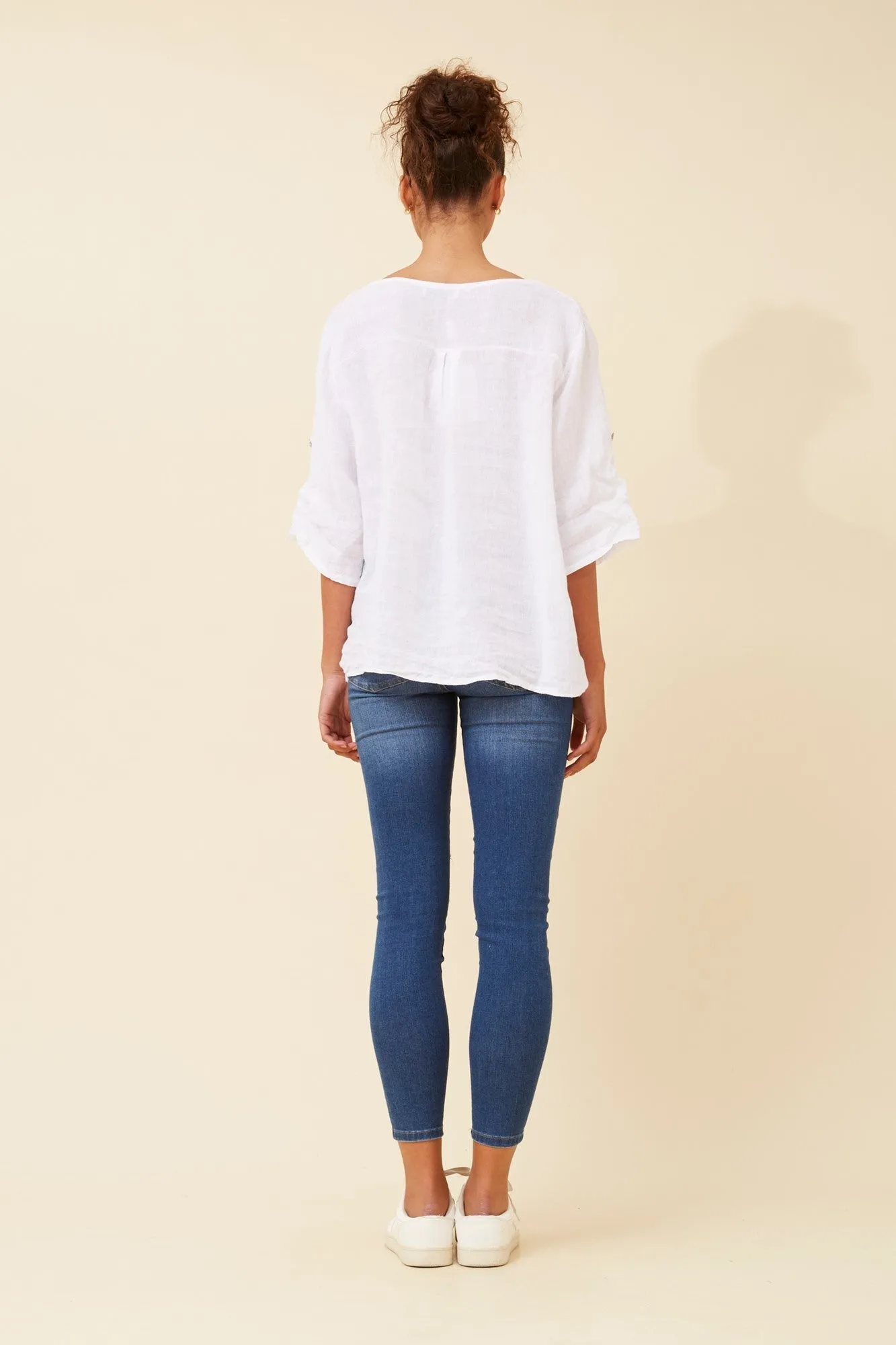 VIRDIS SOLID LINEN TOP