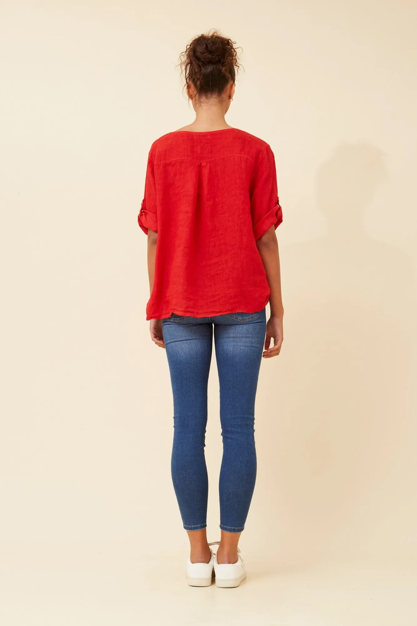 VIRDIS SOLID LINEN TOP