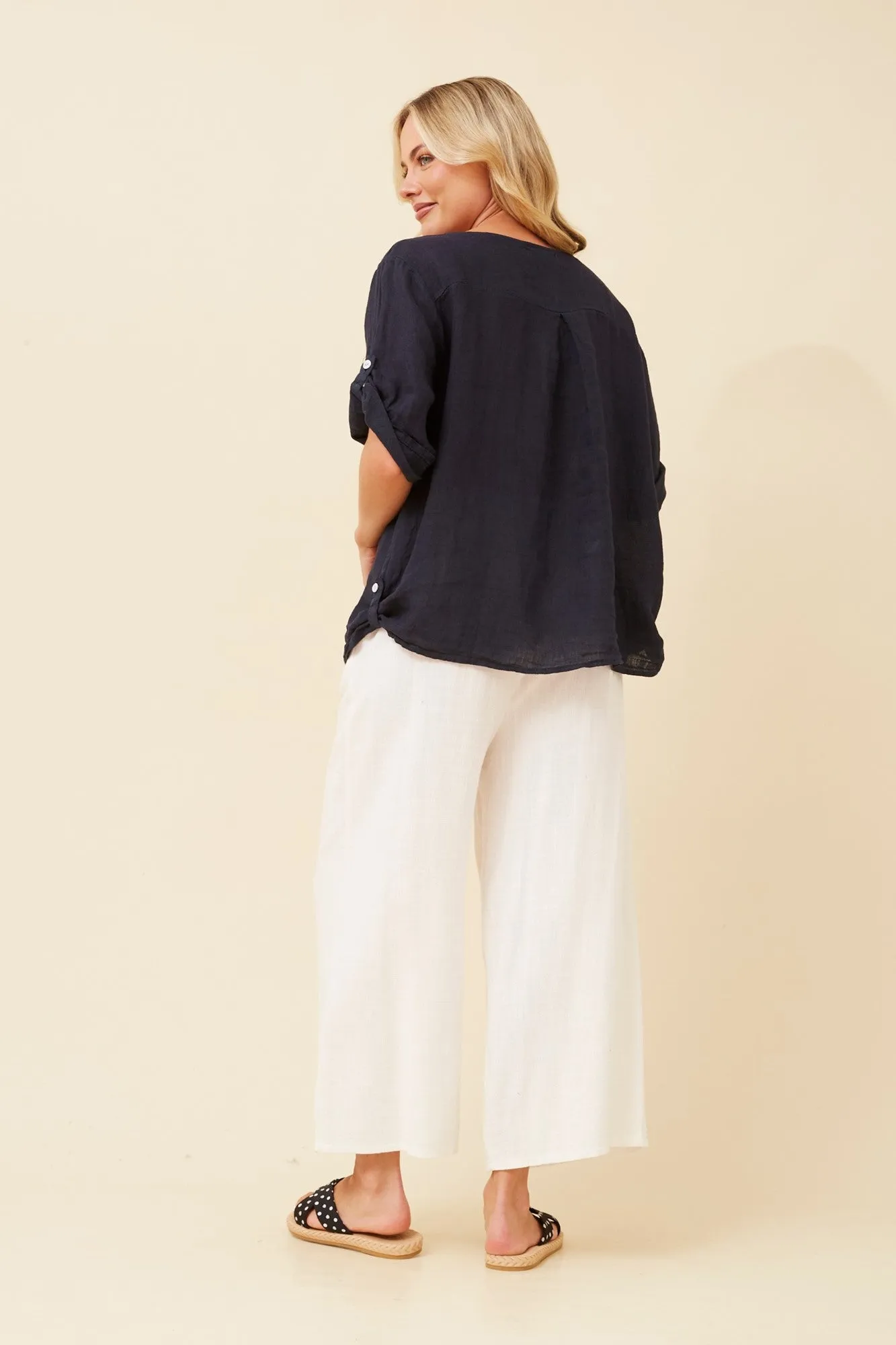 VIRDIS SOLID LINEN TOP