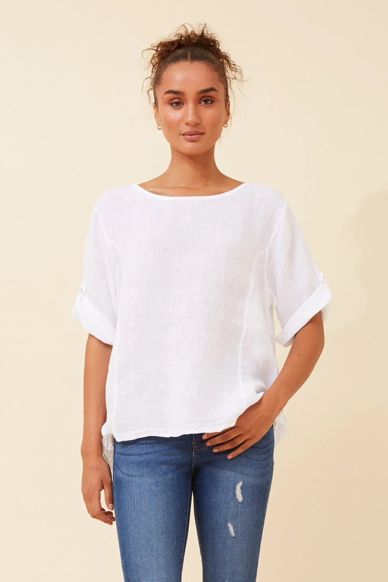 VIRDIS SOLID LINEN TOP
