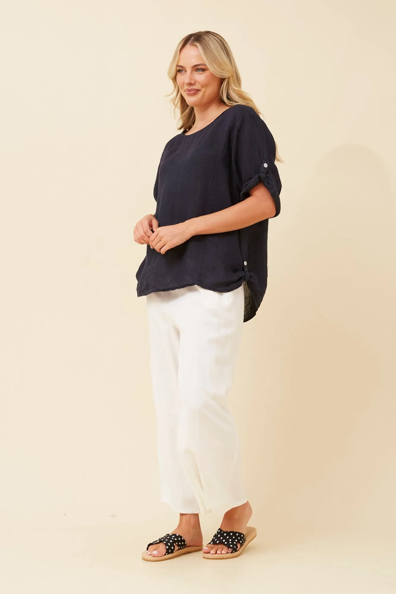 VIRDIS SOLID LINEN TOP