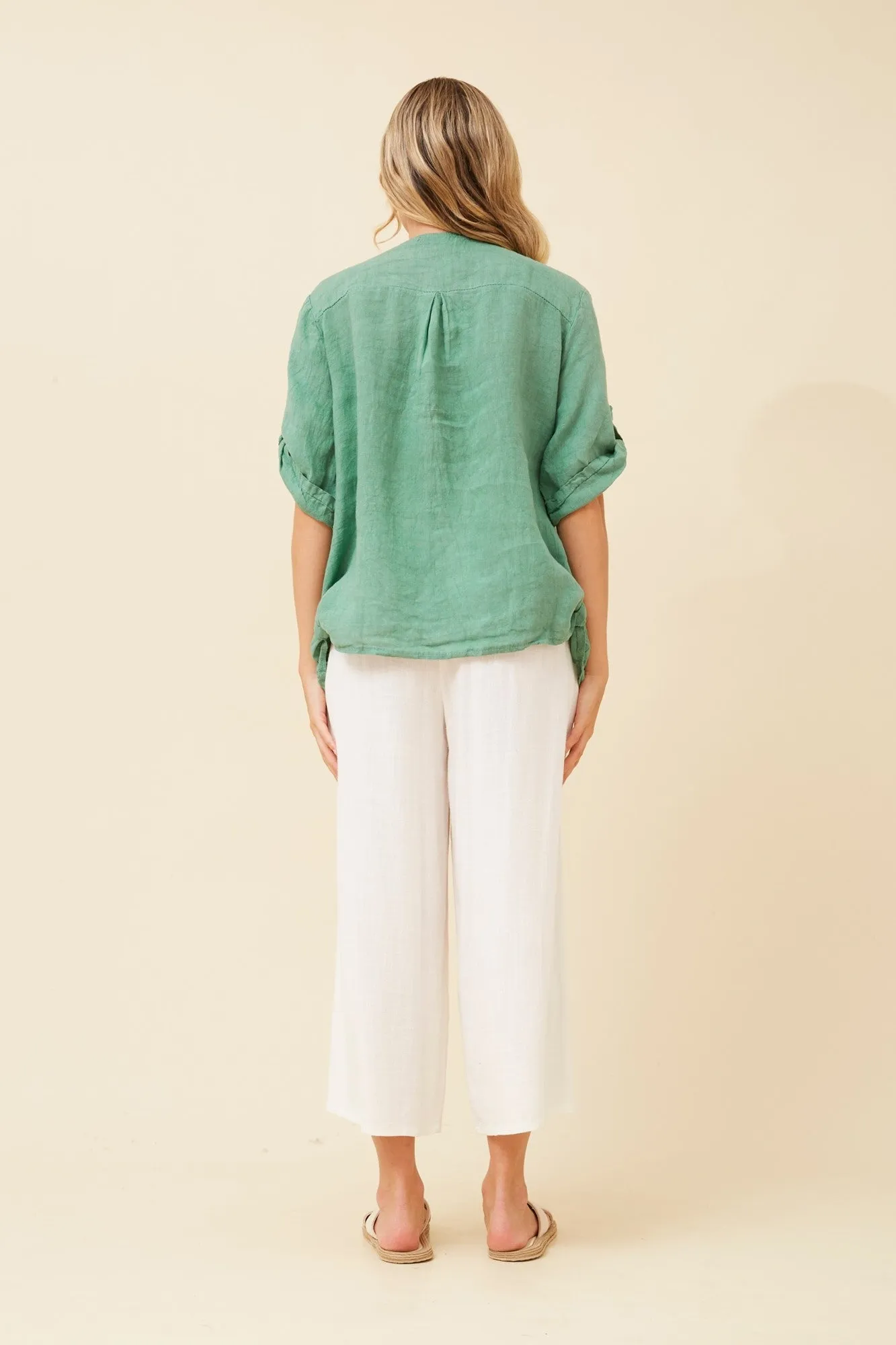 VIRDIS SOLID LINEN TOP