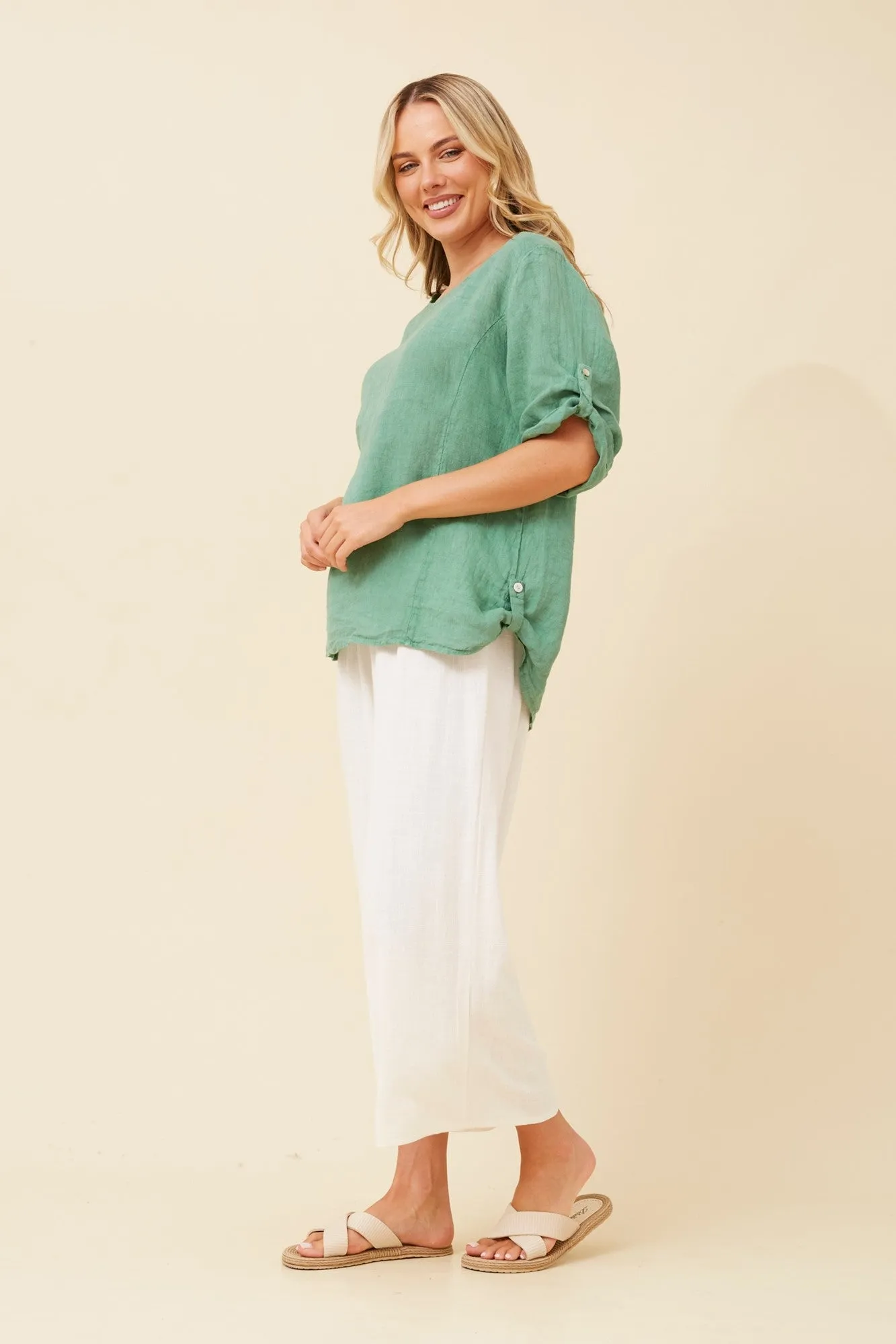 VIRDIS SOLID LINEN TOP