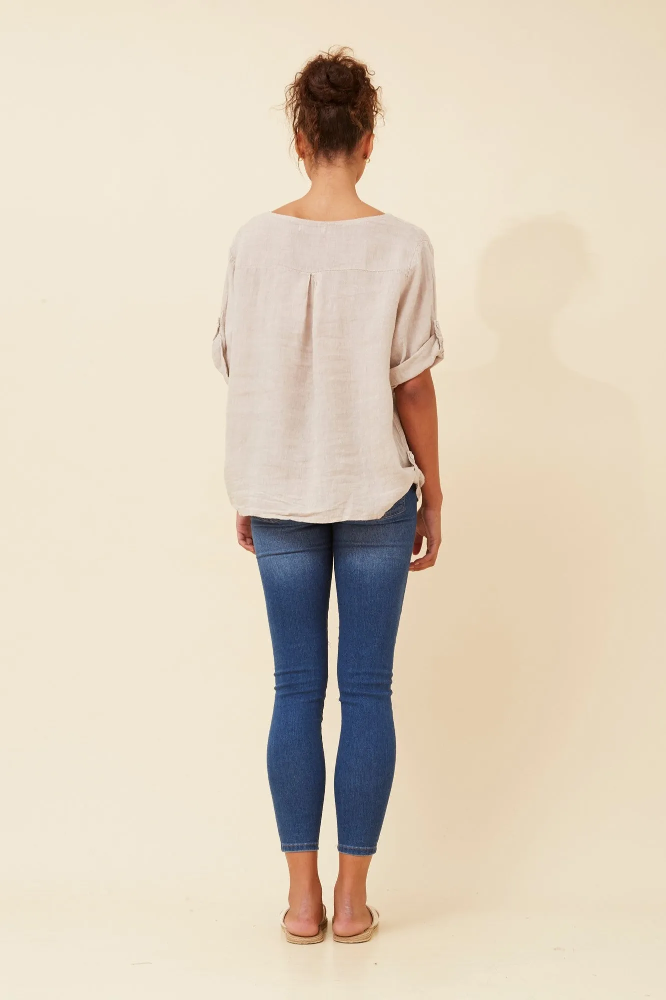 VIRDIS SOLID LINEN TOP