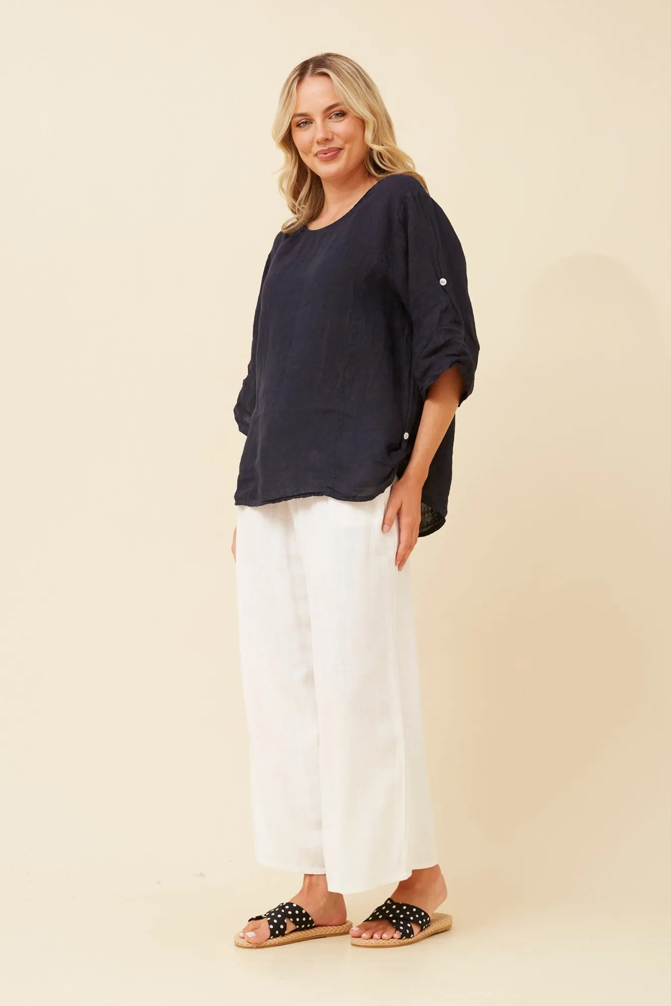VIRDIS SOLID LINEN TOP