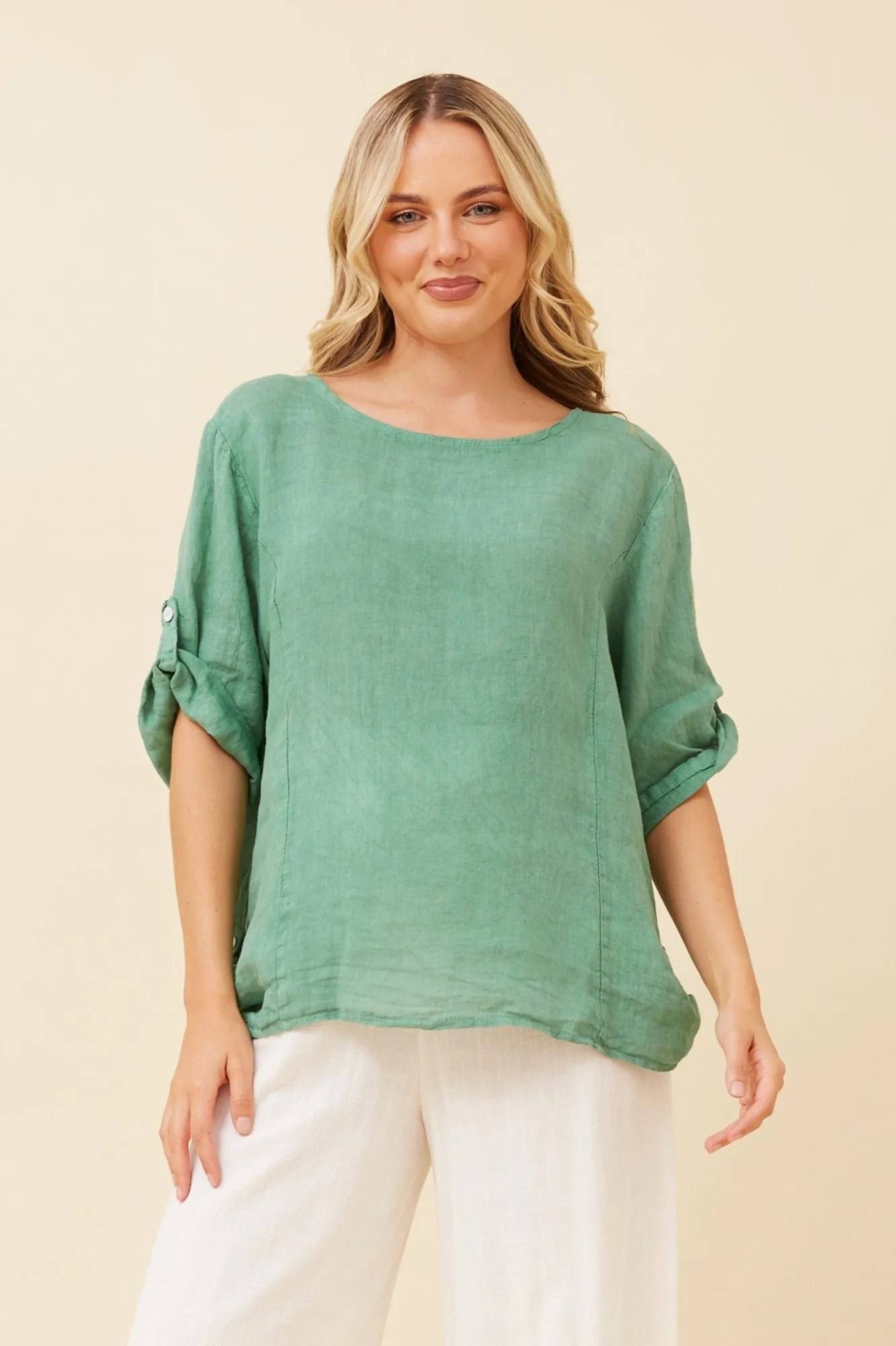 VIRDIS SOLID LINEN TOP