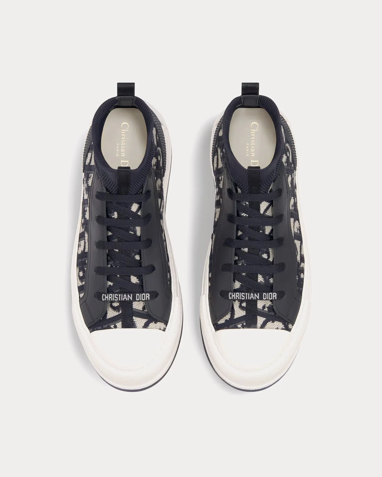 Walk'n'Dior Platform Deep Blue Dior Oblique Technical Mesh and Calfskin High Top Sneakers