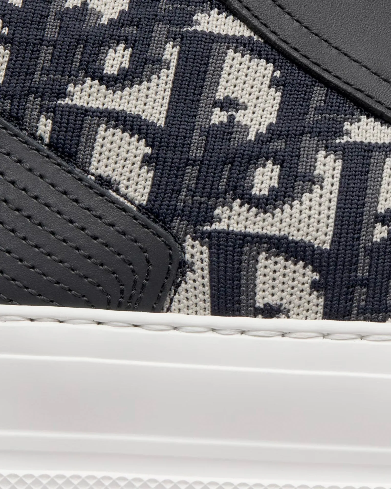 Walk'n'Dior Platform Deep Blue Dior Oblique Technical Mesh and Calfskin High Top Sneakers