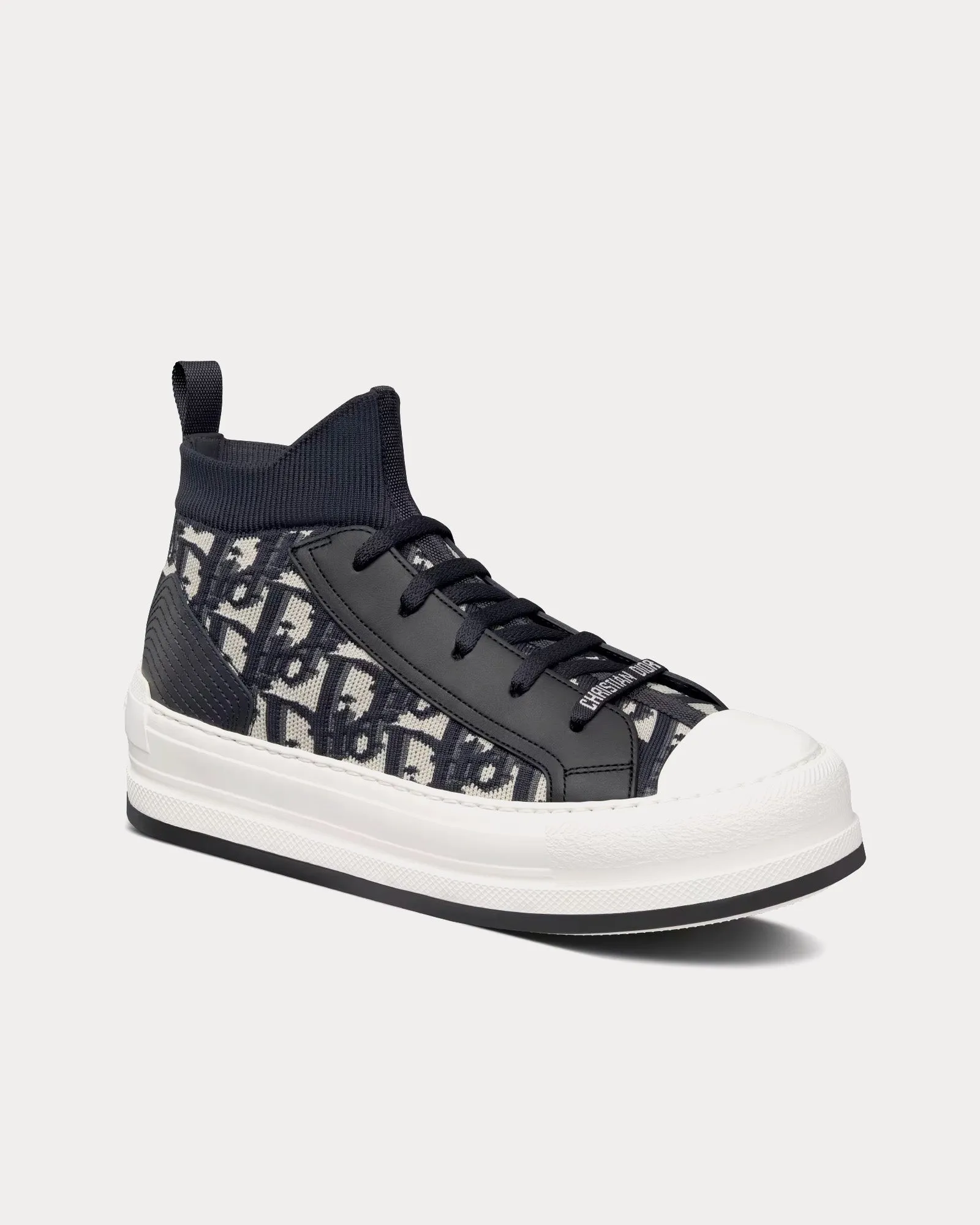 Walk'n'Dior Platform Deep Blue Dior Oblique Technical Mesh and Calfskin High Top Sneakers
