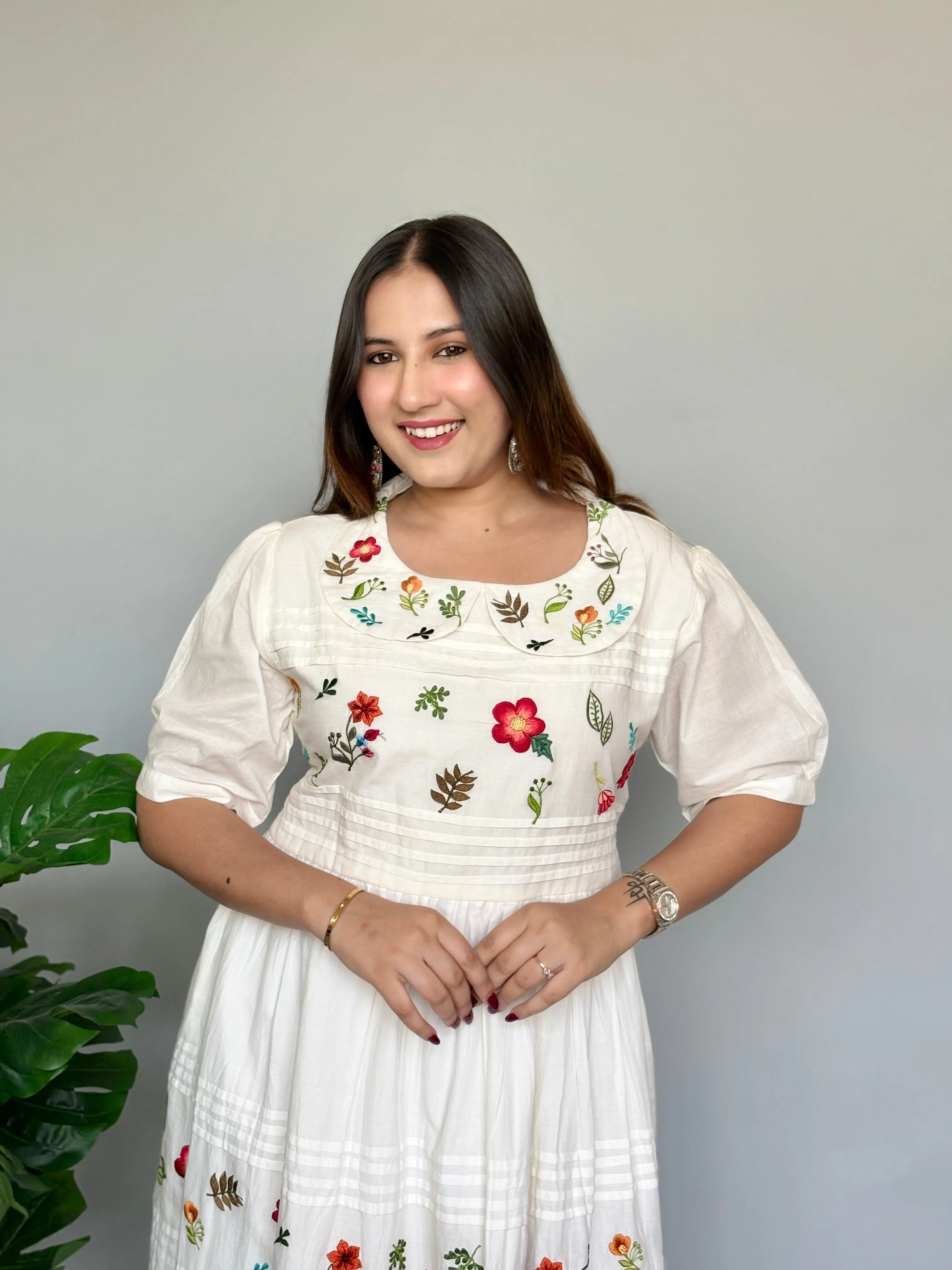 White Floral Maxi Dress
