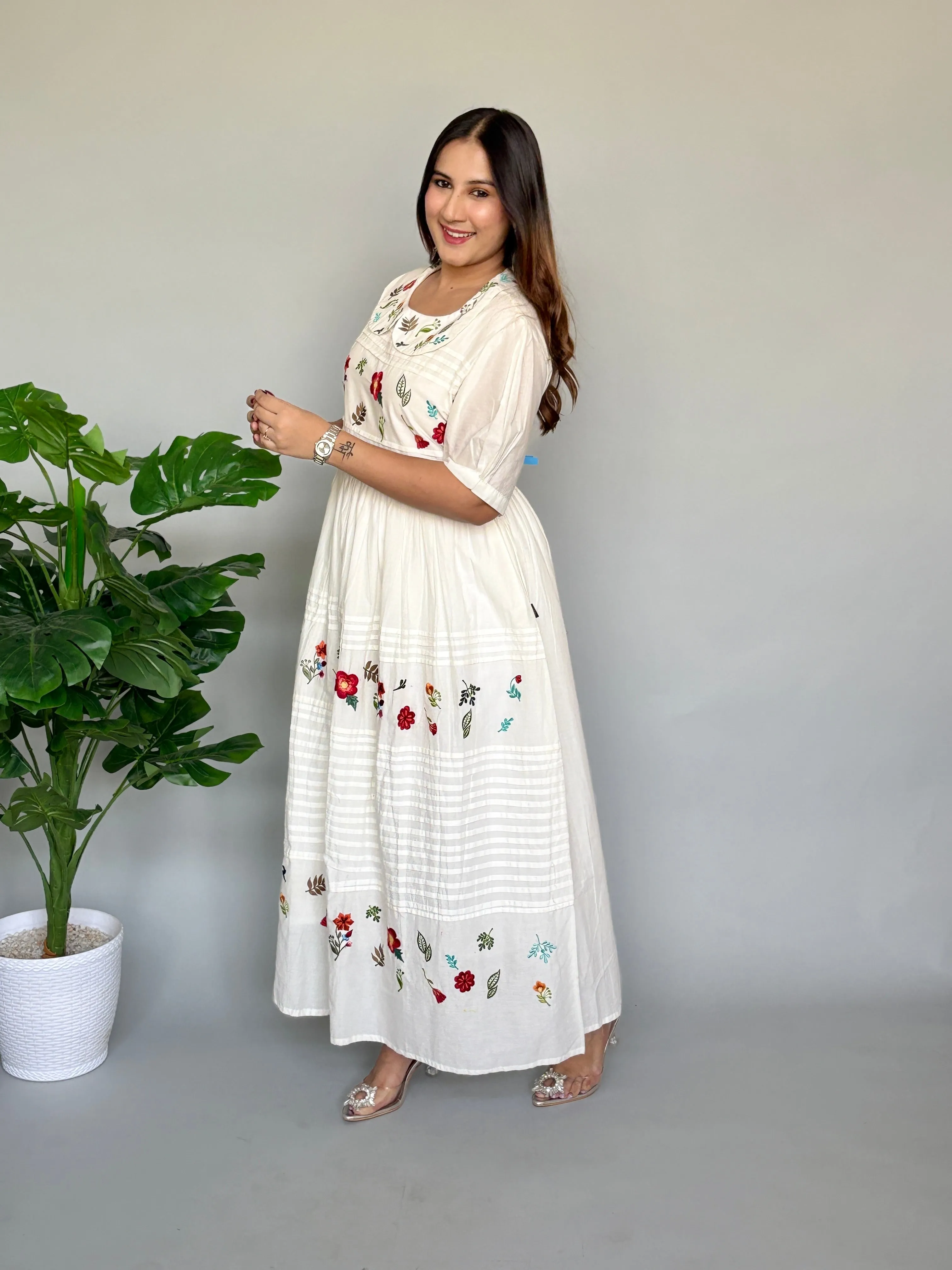 White Floral Maxi Dress