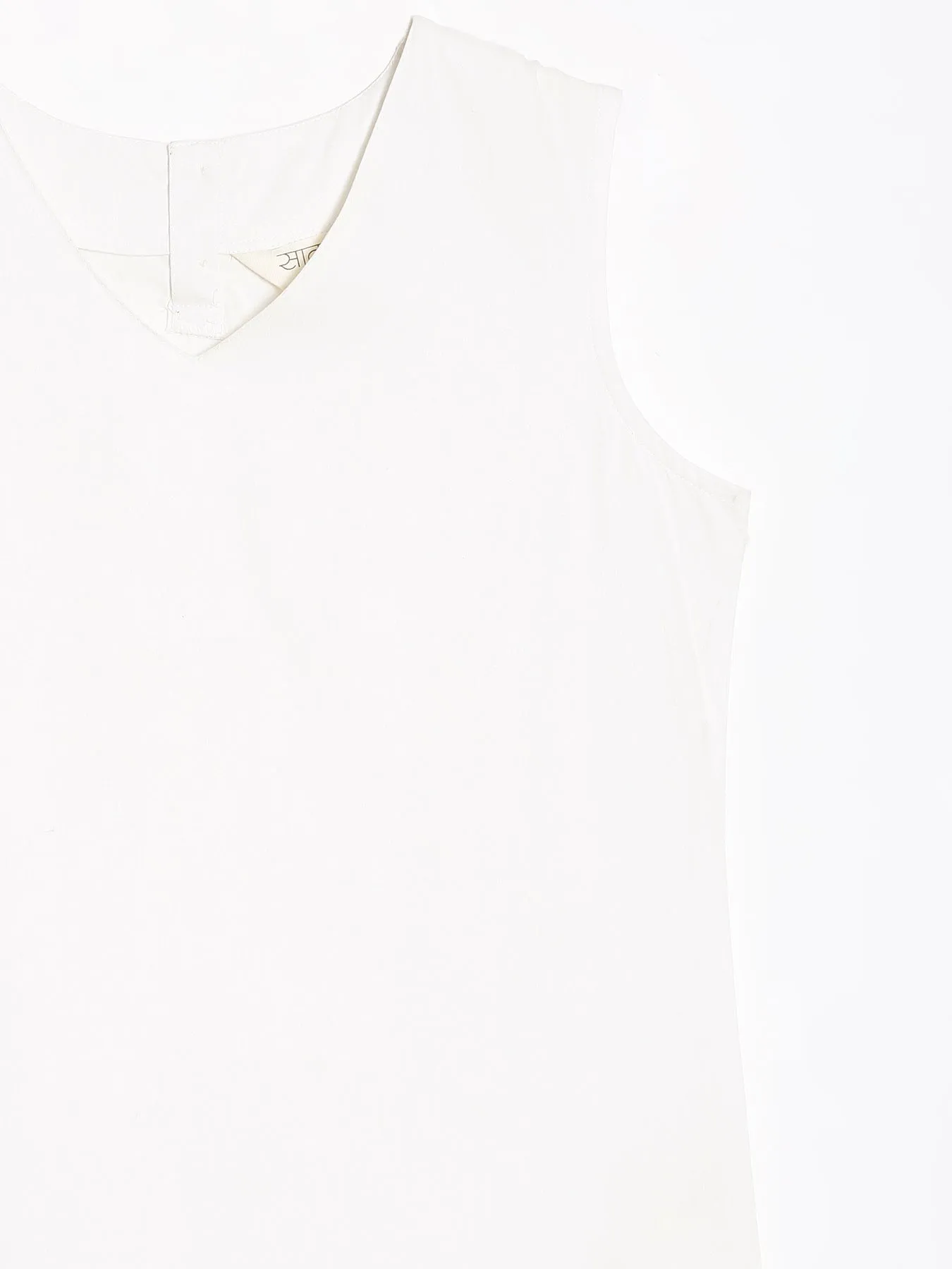 White V-Neck Sleeveless Top