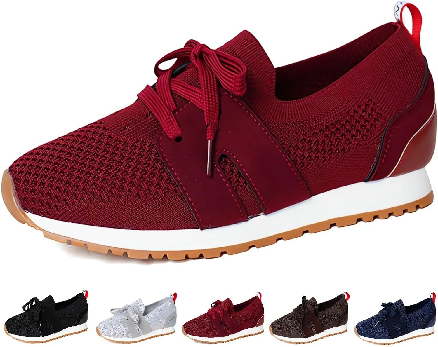 Women's Breathable Flying Woven Sneakers Orthopedic Slip on Go Walking Shoes Comfortable Non Slip Tennis Work Gym Running Memory Foam Arch Shoes