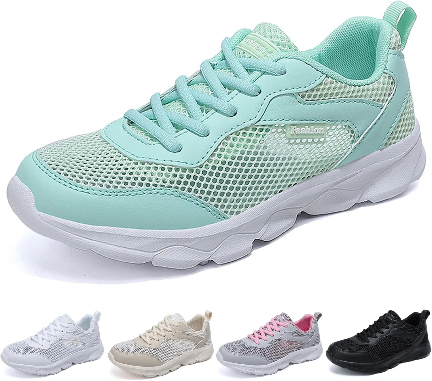 Women's Mesh Lace up Running Tennis Shoes Fashion Lightweight Breathable Hollow Comfortable Non-Slip Round Toe Casual Workout Sneakers for Walking Trekking Outdoor