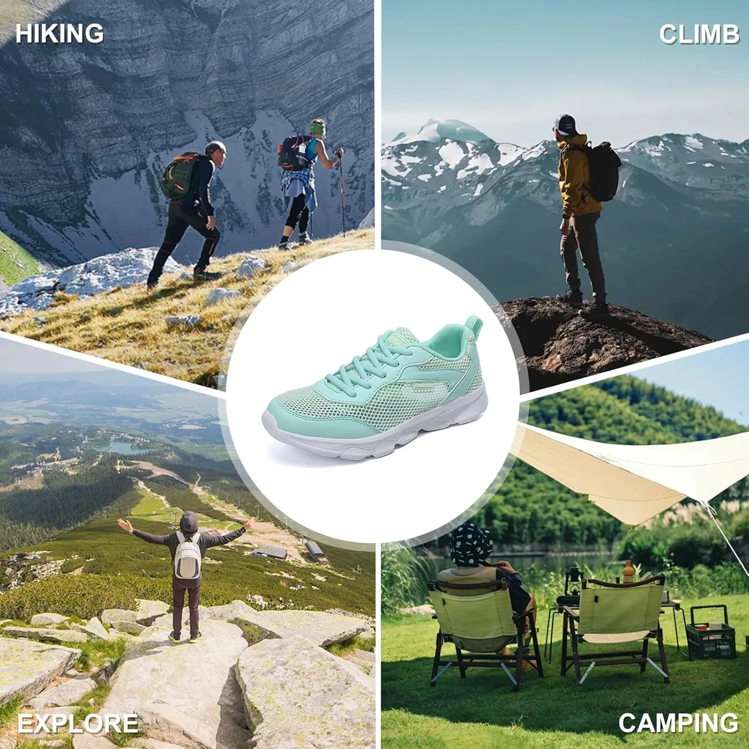 Women's Mesh Lace up Running Tennis Shoes Fashion Lightweight Breathable Hollow Comfortable Non-Slip Round Toe Casual Workout Sneakers for Walking Trekking Outdoor